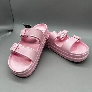 Wild Fable Women's LIGHT PINK/TRIXIE 2 Band Slide Sandals, Shoes mult sz